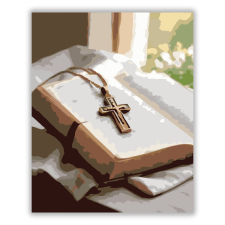 Számfestő.hu Nyitott Biblia és Kereszt - számfestő készlet kreatív és készségfejlesztő