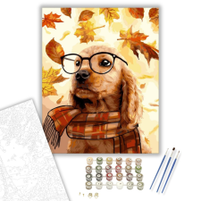 Számfestő.hu Okos kutya - számfestő készlet – 40×50 cm (Keretre feszítve) kreatív és készségfejlesztő