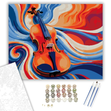 Számfestő.hu Olvadó Hegedű Hullámok - számfestő készlet – 40×50 cm (Keretre feszítve) kreatív és készségfejlesztő