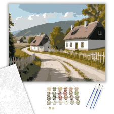 Számfestő.hu Őrségi Falu Tájkép - számfestő készlet – 40×50 cm (Keretre feszítve) kreatív és készségfejlesztő