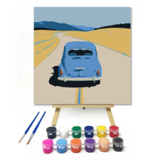 Számfestő.hu Országúton - gyerek számfestő készlet – 40×40 cm (Keret nélkül) kreatív és készségfejlesztő
