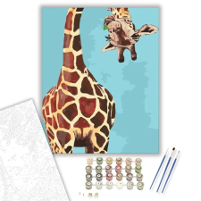 Számfestő.hu Őrűlt Zsiráf - számfestő készlet – 80×100 cm (Keretre feszítve) kreatív és készségfejlesztő