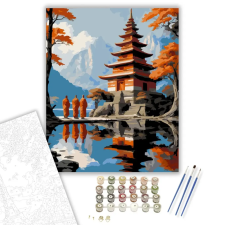 Számfestő.hu Ősi Templom a Tóparton - számfestő készlet – 60×70 cm (Keretre feszítve) kreatív és készségfejlesztő