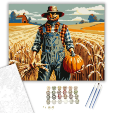 Számfestő.hu Őszi Aratás Madárijesztővel - számfestő készlet – 50×60 cm (Keretre feszítve) kreatív és készségfejlesztő