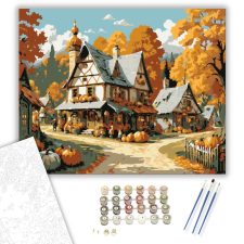 Számfestő.hu Őszi falusi idill - számfestő készlet – 40×50 cm (Keretre feszítve) kreatív és készségfejlesztő