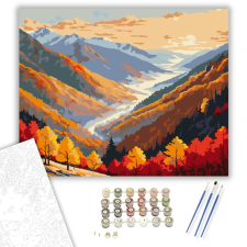 Számfestő.hu Őszi Hegyi Völgy - számfestő készlet – 40×50 cm (Keretre feszítve) kreatív és készségfejlesztő