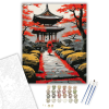 Számfestő.hu Őszi Japán Templom Kert - számfestő készlet – 40×50 cm (Keretre feszítve)