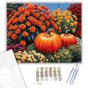 Számfestő.hu Őszi kert virágokkal és tökökkel - számfestő készlet – 40×50 cm (Keretre feszítve)