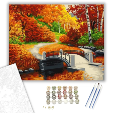 Számfestő.hu Őszi séta a parkban - számfestő készlet – 60×70 cm (Keretre feszítve) kreatív és készségfejlesztő