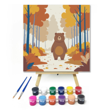 Számfestő.hu Őszi séta - gyerek számfestő készlet – 20×20 cm (Keretre feszítve) kreatív és készségfejlesztő