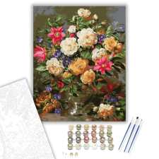 Számfestő.hu Őszi virágok - számfestő készlet – 40×50 cm (Keretre feszítve) kreatív és készségfejlesztő