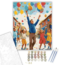 Számfestő.hu Óvodai Ballagás Színes Lufikkal - számfestő készlet – 80×100 cm (Keretre feszítve) kreatív és készségfejlesztő