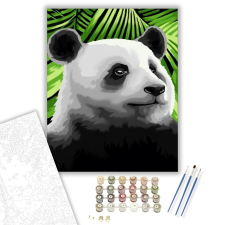 Számfestő.hu Panda a zöldben - számfestő készlet – 40×50 cm (Keretre feszítve) kreatív és készségfejlesztő