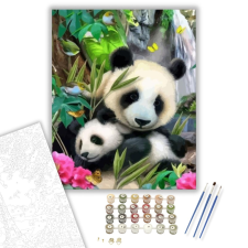 Számfestő.hu Pandák 2 - számfestő készlet – 40×50 cm (Keretre feszítve) kreatív és készségfejlesztő
