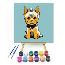 Számfestő.hu Pici yorki - gyerek számfestő készlet – 50×50 cm (Keret nélkül) kreatív és készségfejlesztő
