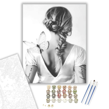 Számfestő.hu Pillangó kisasszony - számfestő készlet – 40×50 cm (Keretre feszítve) kreatív és készségfejlesztő