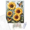 Számfestő.hu Pillangók és Napraforgók - számfestő készlet – 60×70 cm (Keretre feszítve)