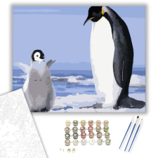 Számfestő.hu Pingvin tánc - számfestő készlet – 40×50 cm (Keretre feszítve) kreatív és készségfejlesztő