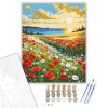 Számfestő.hu Pipacsmező és Vadvirágok a Tengerparton - számfestő készlet – 40×50 cm (Keretre feszítve)