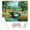 Számfestő.hu Pipacsok és Fahíd a Patak Fölött - számfestő készlet – 40×50 cm (Keretre feszítve)