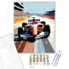 Számfestő.hu Piros Formula 1 Versenyautó a Kanyarban - számfestő készlet – 50×60 cm (Keretre feszítve)