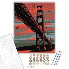 Számfestő.hu Piros híd - számfestő készlet – 40×50 cm (Keretre feszítve) kreatív és készségfejlesztő
