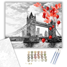 Számfestő.hu Piros léggömbök - számfestő készlet – 40×50 cm (Keretre feszítve) kreatív és készségfejlesztő