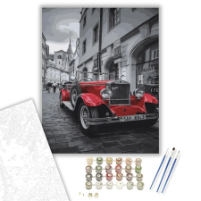 Számfestő.hu Piros old timer - számfestő készlet – 50×60 cm (Keretre feszítve) kreatív és készségfejlesztő