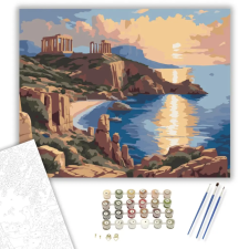Számfestő.hu Poseidon Temploma Cape Sounionnál - számfestő készlet – 50×60 cm (Keretre feszítve) kreatív és készségfejlesztő