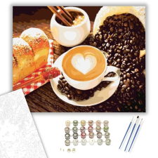 Számfestő.hu Presszó kávé - számfestő készlet – 50×60 cm (Keretre feszítve) kreatív és készségfejlesztő