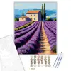 Számfestő.hu Provence-i Levendulamező és Kőház - számfestő készlet – 50×60 cm (Keretre feszítve)