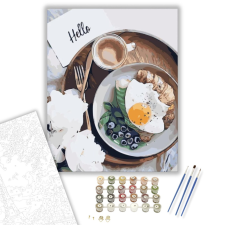 Számfestő.hu Reggeli étkezés - számfestő készlet – 40×50 cm (Keretre feszítve) kreatív és készségfejlesztő