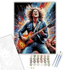 Számfestő.hu Rock Zenész Koncerten - számfestő készlet – 60×70 cm (Keretre feszítve) kreatív és készségfejlesztő
