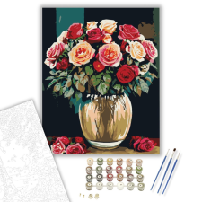 Számfestő.hu Rózsabokréta - számfestő készlet – 40×50 cm (Keretre feszítve) kreatív és készségfejlesztő