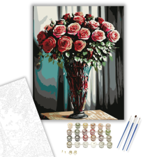 Számfestő.hu Rózsás ragyogás - számfestő készlet – 40×50 cm (Keretre feszítve) kreatív és készségfejlesztő