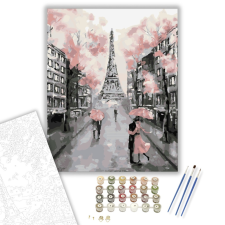 Számfestő.hu Rózsaszín Párizs - számfestő készlet – 40×50 cm (Keretre feszítve) kreatív és készségfejlesztő
