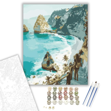 Számfestő.hu Séta a partra - számfestő készlet – 40×50 cm (Keretre feszítve) kreatív és készségfejlesztő