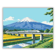 Számfestő.hu Shinkansen és Fuji Hegy - számfestő készlet kreatív és készségfejlesztő