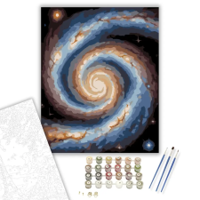 Számfestő.hu Spirálgalaxis Csillagokkal - számfestő készlet – 80×100 cm (Keretre feszítve) kreatív és készségfejlesztő