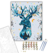 Számfestő.hu Szarvas Karácsony - számfestő készlet – 40×50 cm (Keretre feszítve) kreatív és készségfejlesztő