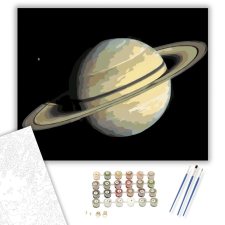 Számfestő.hu Szaturnusz és Gyűrűi - számfestő készlet – 40×50 cm (Keretre feszítve) kreatív és készségfejlesztő