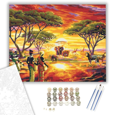 Számfestő.hu Szavannai Állatok - számfestő készlet – 40×50 cm (Keretre feszítve) kreatív és készségfejlesztő