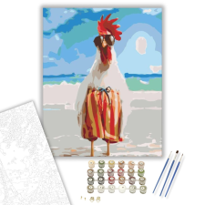 Számfestő.hu Szemüveges csirke - számfestő készlet – 40×50 cm (Keretre feszítve) kreatív és készségfejlesztő