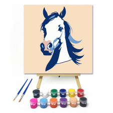 Számfestő.hu Szép paripa - gyerek számfestő készlet – 20×20 cm (Keretre feszítve) kreatív és készségfejlesztő