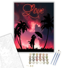 Számfestő.hu Szerelem a Pálmafák alatt - számfestő készlet – 40×50 cm (Keretre feszítve) kreatív és készségfejlesztő
