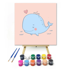 Számfestő.hu Szerelmes Bálna - gyerek számfestő készlet – 40×40 cm (Keret nélkül) kreatív és készségfejlesztő