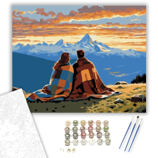 Számfestő.hu Szerelmespár a Hegyekben - számfestő készlet – 50×60 cm (Keretre feszítve) kreatív és készségfejlesztő