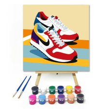 Számfestő.hu Színes futócipő - gyerek számfestő készlet – 20×20 cm (Keretre feszítve) kreatív és készségfejlesztő