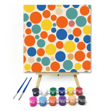 Számfestő.hu Színes körök - gyerek számfestő készlet – 40×40 cm (Keretre feszítve) kreatív és készségfejlesztő