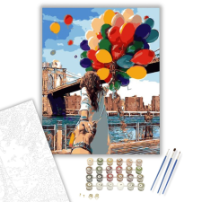 Számfestő.hu Színes Léggömbök - számfestő készlet – 40×50 cm (Keretre feszítve) kreatív és készségfejlesztő